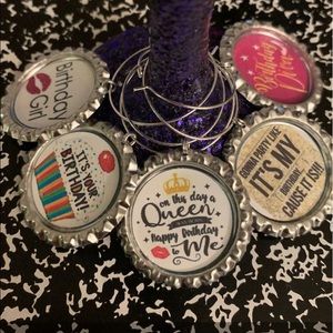 Birthday Girl Wine Charm Set